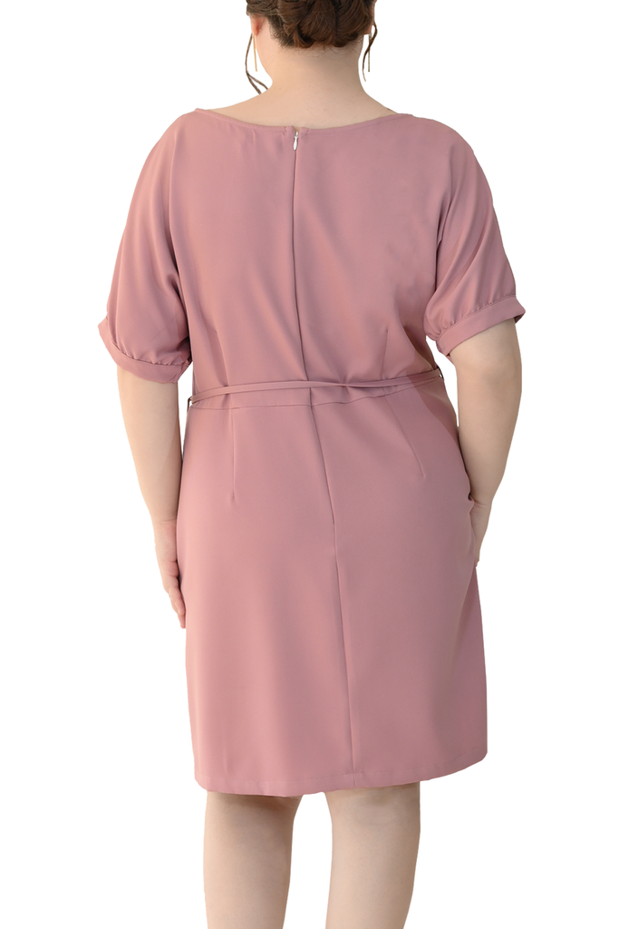 Boat Neck Dress (FDS-081)-Mauve>>>>>Before: Php 1,999.75