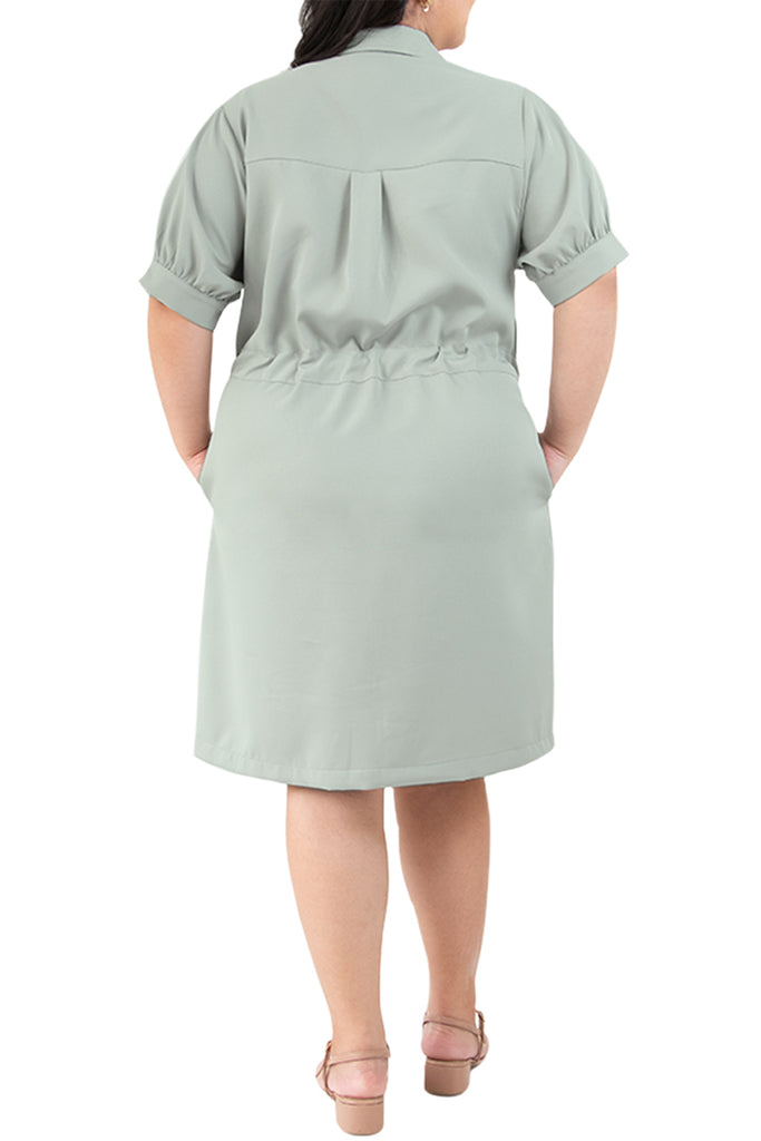Button Down Midi Dress (FDS-103)- Green>>>>>Before: Php 2,599.75