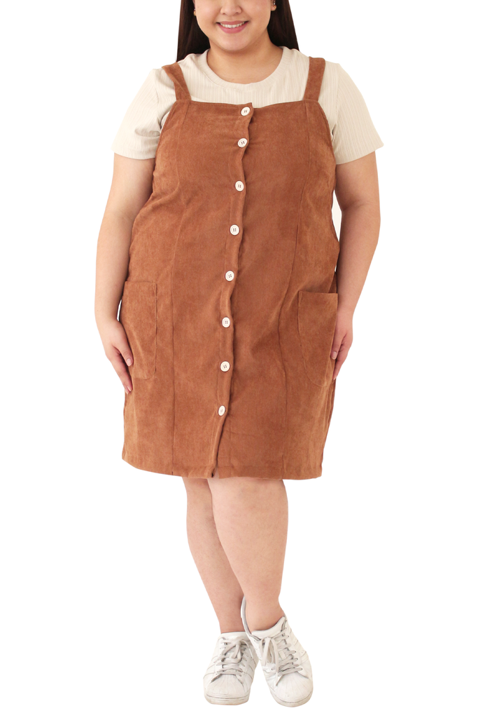 Allover Jumper Dress & Tee in Set (FSET-018)- Brown>>>>>Before-Php 2,299.75